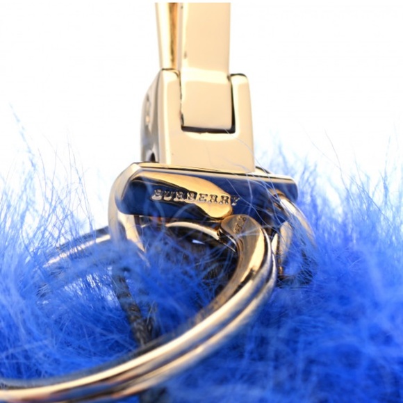 Burberry Vibrant Blue Furry Keychain/bag charm - Picture 4 of 5